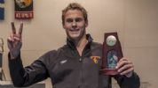 2013mncaaVladimir Morozov wins the 100 freestyle.